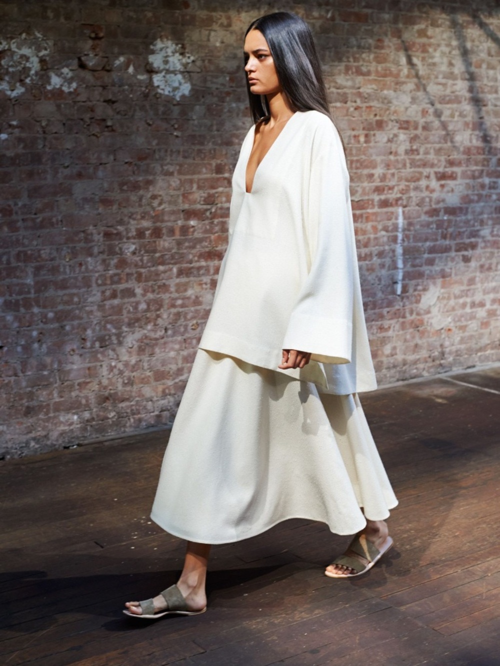 THE ROW_Cream White Silk Tunic Shirt / US Size XS